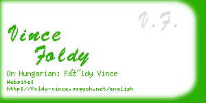 vince foldy business card